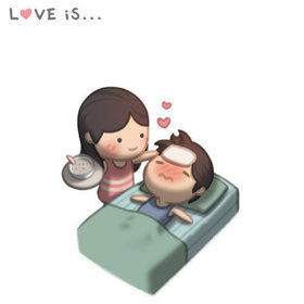 Láska je... když se o mě staráš, když jsem nemocný.