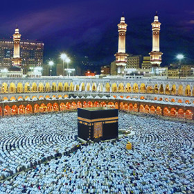 Al-Masdžid al-Harám (Mekka, Saudská Arábie).