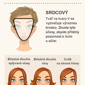 2. Obličej ve tvaru srdce.