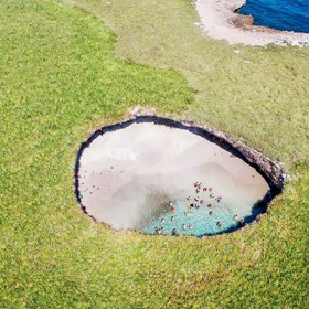 Hidden Beach alias Playa del Amor (Mexiko).