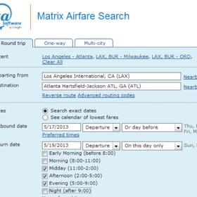 ITA Matrix vám mimo jiné umožní najít jízdné pro přesné termíny nebo zpáteční letenku na přílet a odlet ze dvou různých měst.