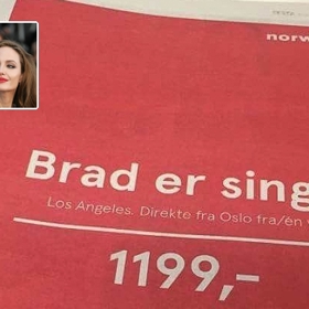 Brad je volný! připomíná vtipně Norwegian ve své kampani.