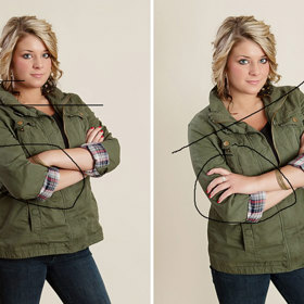 4. Snižte ramena, abyste je neměli v jedné rovině, ale nakřivo. Dbejte ale na to, aby hlava zůstala vzpřímená – nekrčte ji k ramenu, které je výš.