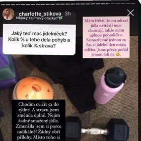 Charlotte Štiková nyní na sobě maká.