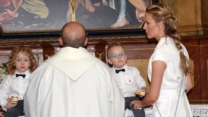 FOTO: Simona na křtu svých synů.