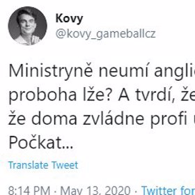 Angličtinu Schillerové komentoval také Kovy.