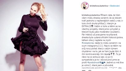 FOTO: Kateřina zprávu oznámila na svém Instagramu.