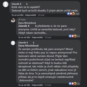 Dana Morávková marně vysvětlovala, že nic nepropaguje, jen se ptá.