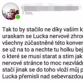 Lucie je kvůli kritice prý na pokraji zhroucení.