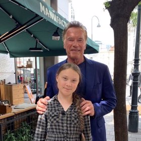 Arnold Schwarzenegger se vyfotil s Gretou.