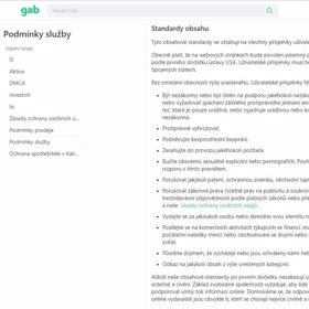 Sociální síť Gab přece jen nějaká pravidla má.