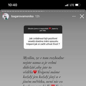 Monika Bagárová odpovídala na dotazy na Instagramu.