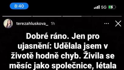 FOTO: Tereza Hlůšková se vyjádřila k drogám v kufru na svých sociálních sítích.