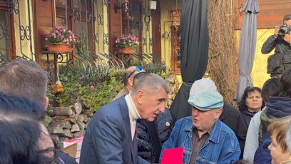FOTO: Andrej Babiš na mítinku v Oseku.