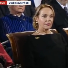 Dagmar Havlová v roce 2018 během inaugurace prezidenta Zemana.