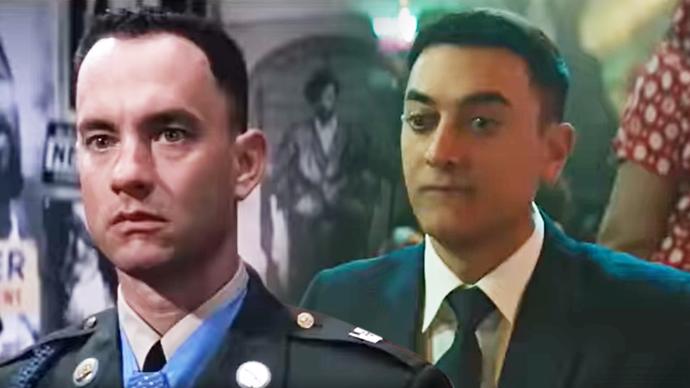 FOTO: Porovnání indické verze Forresta Gumpa (nahoře) s americkým originálem z roku 1994 (dole).