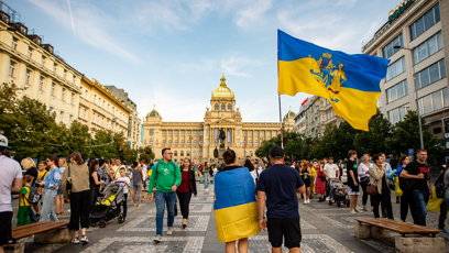 FOTO: Momentka z demonstrace na Václavském náměstí.