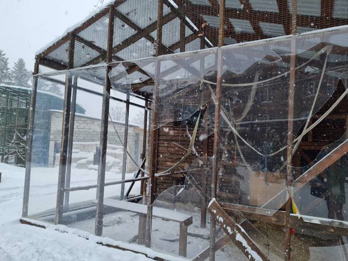 FOTO: Rozbitá voliéra v Ekoparku. – stránka 1023