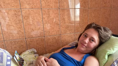 FOTO: Matka Natalya ve lvovské nemocnici.