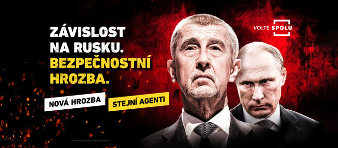 FOTO: Koalice SPOLU dala Babiše na své plakáty, na nichž ho dává do spojitosti s Ruskem. – stránka 1213