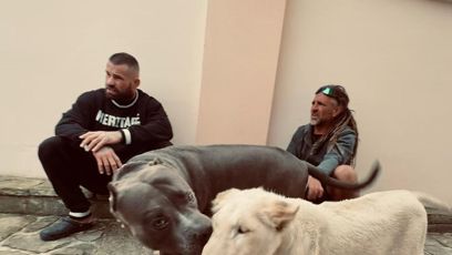 FOTO: Karlos Vémola se svým psem Beastem a lvicí Princess.