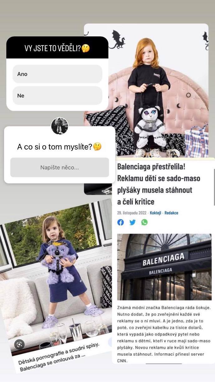 FOTO: O kampani značky Balenciaga nic nevěděla. – stránka 401
