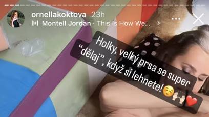 FOTO: Ornella ukázala postup, jak si páskou zvednout prsa.