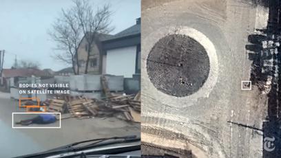 FOTO: Ne všechna těla byla na satelitu vidět, například kvůli stínům, jak je patrné na tomto snímku.