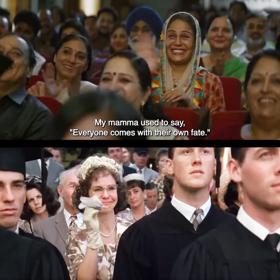 Porovnání indické verze Forresta Gumpa (nahoře) s americkým originálem z roku 1994 (dole).