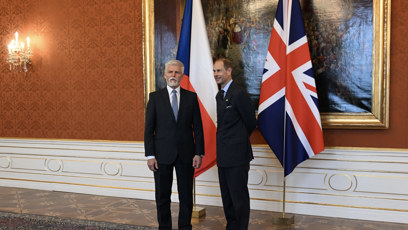 FOTO: Prezident Petr Pavel se sešel s princem Edwardem.