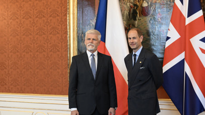 FOTO: Prezident Petr Pavel se na britském velvyslanectví sešel s princem Edwardem.