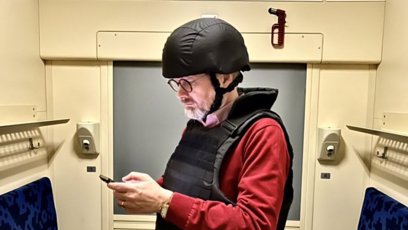 FOTO: Petr Fiala v kupé vlaku.