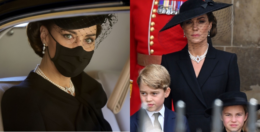 Vévodkyně Kate na sobě měla perlový náhrdelník po Alžbětě II. jak na pohřbu prince Philipa, tak na pohřbu královny Alžběty II.