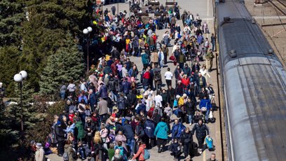 FOTO: Ukrajinské nádraží v Kramatorsku.