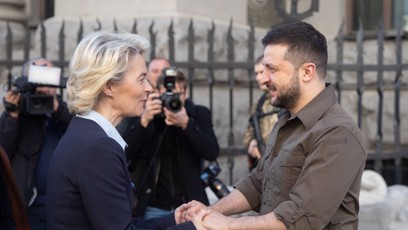 FOTO: Ursula von der Leyen v Kyjevu.