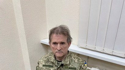 FOTO: Viktor Medvědčuk po svém zatčení.