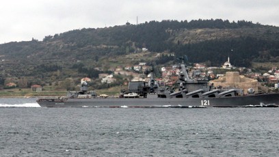 FOTO: Křižník Moskva se potopil