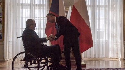 FOTO: Zeman přivítal na Hradě polského prezidenta Dudu.