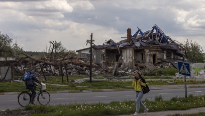 FOTO: Město Makariv na Ukrajině.