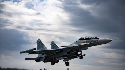 FOTO: Su-35 plní rozličené bojové mise. Ukrajinci jej sestřelili nad Brjanskem.