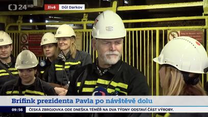 FOTO: Petr Pavel se přišel podívat do Dolu Darkov.