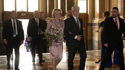 FOTO: Prezident Pavel se svou chotí Evou v Národním muzeu.