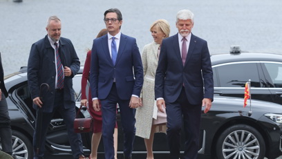 FOTO: Makedonský prezident a český prezident na Pražském hradě.