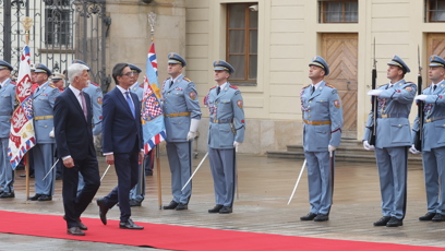 FOTO: Petr Pavel přijal na Hradě makedonského prezidenta.