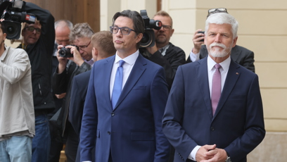 FOTO: Petr Pavel během setkání s makedonským prezidentem.