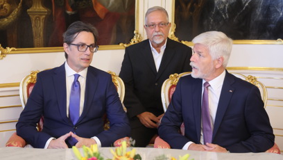FOTO: Petr Pavel a Stevo Pendarovski na Hradě.