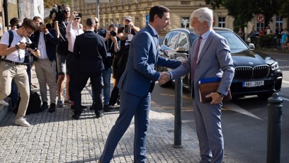 FOTO: Setkání Petra Pavla s hejtmanem Janem Grolichem.