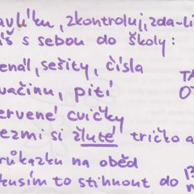 Herečka Eva Hrušková našla lísteček s poznámkami pro svého nejmladšího syna Pavla Kříže.