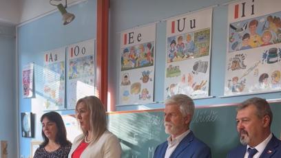 FOTO: Prezident Petr Pavel zahájil nový školní rok na Základní škole Bukovany u Sokolova.