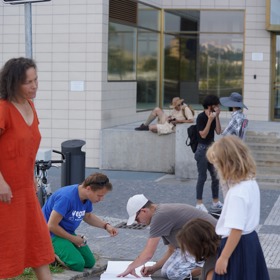 Magistrála pro lidi. Tvorba transparentů.